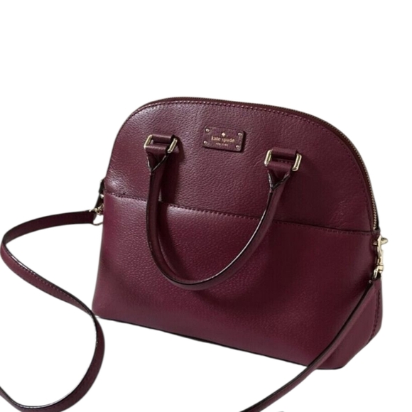 Kate Spade Grove Street Carli Medium Satchel Handbag in Cherrywood Red NWOT - Picture 10 of 17